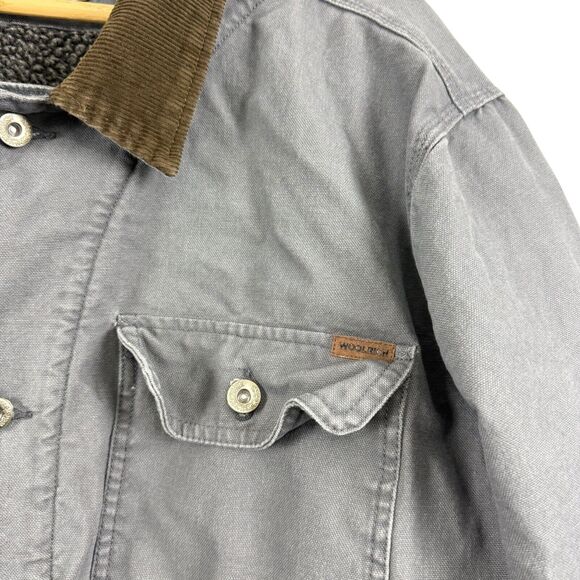 Woolrich Telluride Gray Corduroy Collar Canvas Sherpa Lined Jacket Coat XXL 2X - Picture 6 of 16
